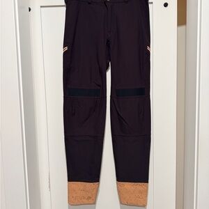 Women’s Black Pants with Tan Printed Cuffs